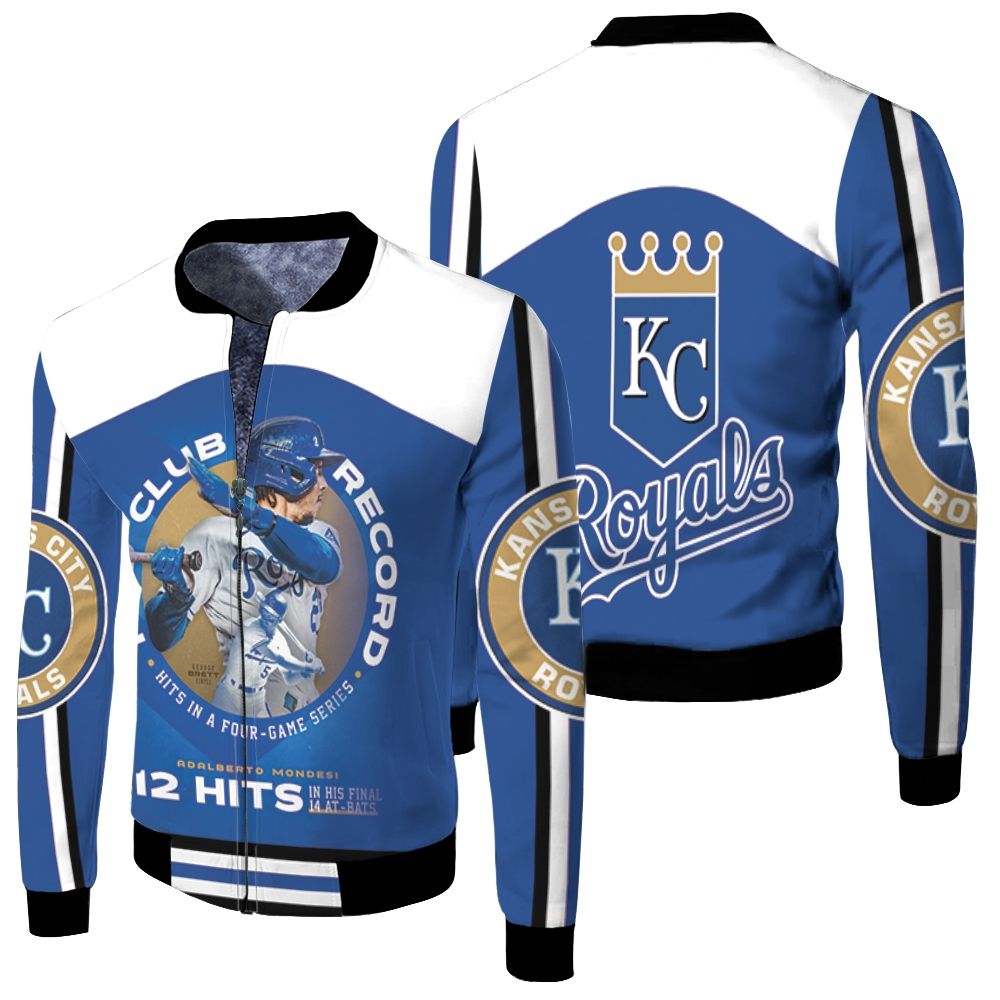 Tied Club Record 12 Hit In A Four-Game Series Fleece Bomber Jacket Tied Club Record 12 Hit In A Four-Game Series Fleece Bomber Jacket
