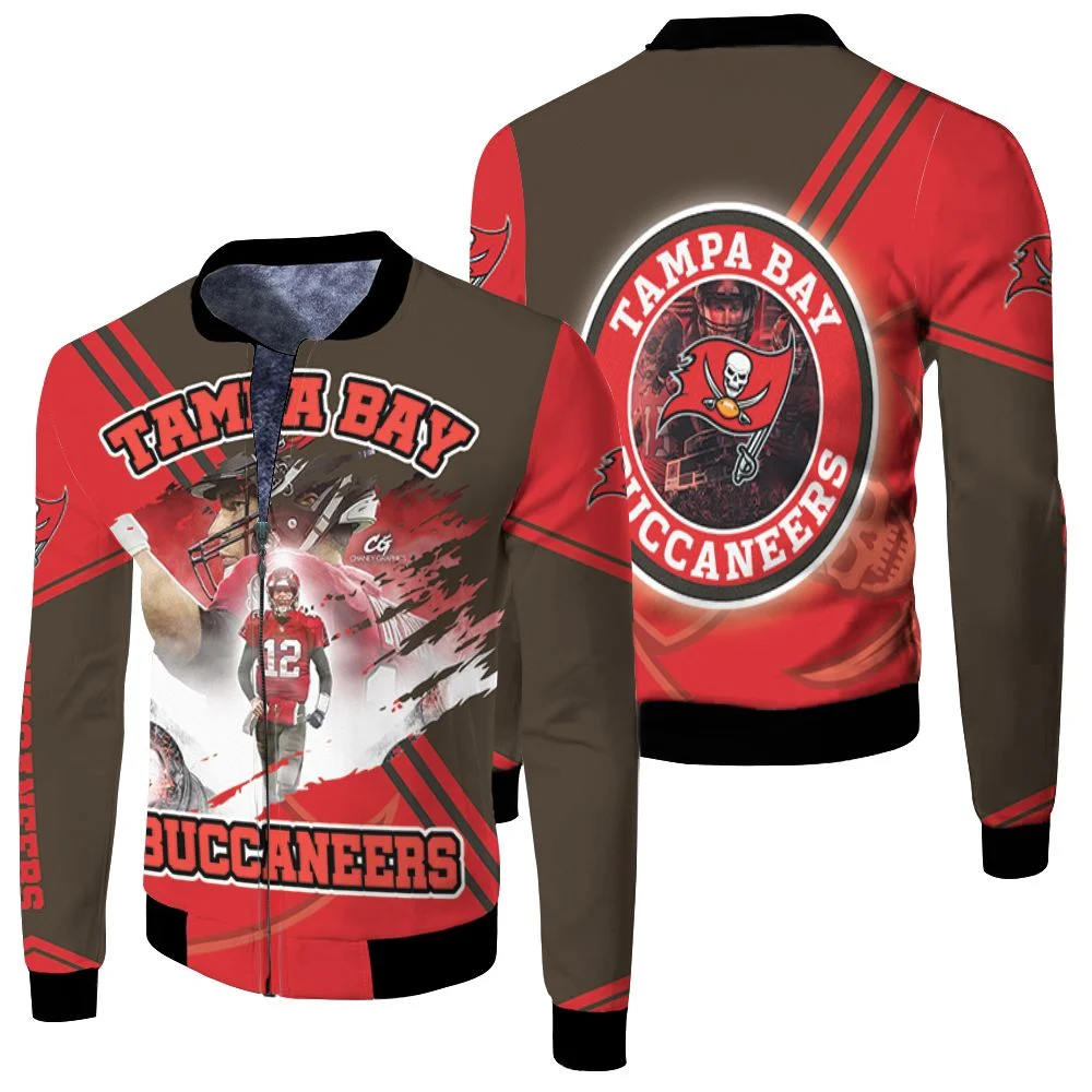 Tom Brady Tampa Bay Buccaneers Superbowl Champions Fleece Bomber Jacket Tom Brady Tampa Bay Buccaneers Superbowl Champions Fleece Bomber Jacket