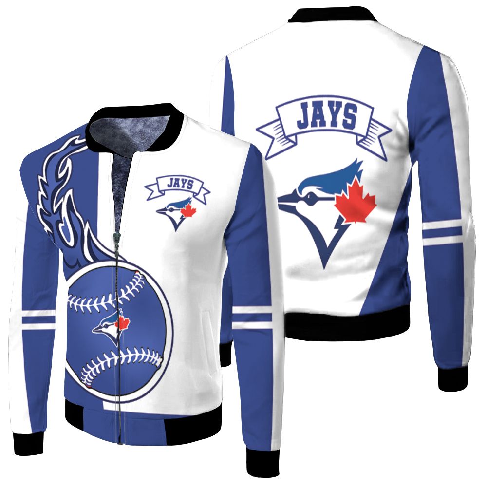 Toronto Blue Jays 3d Fleece Bomber Jacket Toronto Blue Jays 3d Fleece Bomber Jacket