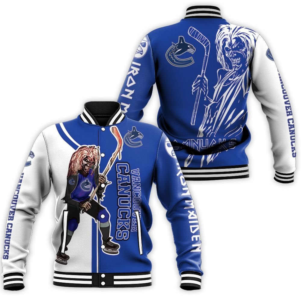 Vancouver Canucks And Zombie For Fans Baseball Jacket Vancouver Canucks And Zombie For Fans Baseball Jacket