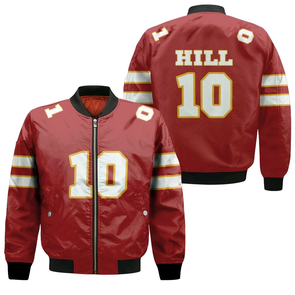 10 Tyreek Hill Kannas City Jersey Inspired Style Bomber Jacket 10 Tyreek Hill Kannas City Jersey Inspired Style Bomber Jacket