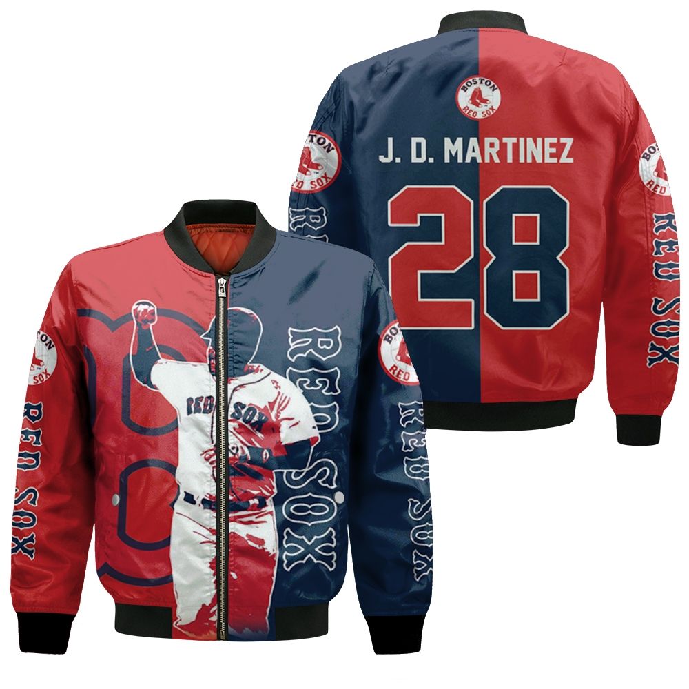 28 J D Martinez Boston Red Sox Bomber Jacket 28 J D Martinez Boston Red Sox Bomber Jacket
