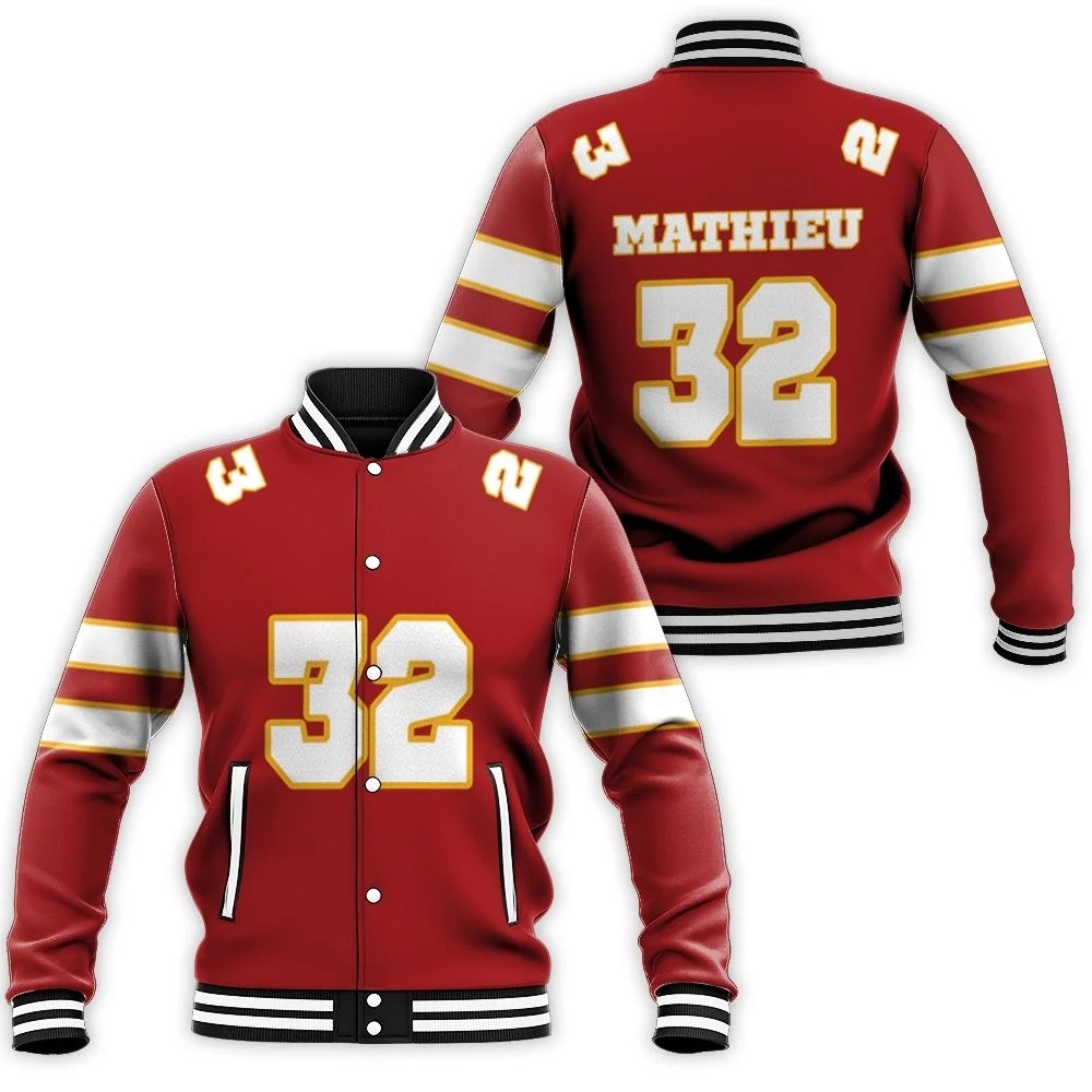 32 Tyrann Mathieu Kannas City Jersey Inspired Style Baseball Jacket 32 Tyrann Mathieu Kannas City Jersey Inspired Style Baseball Jacket