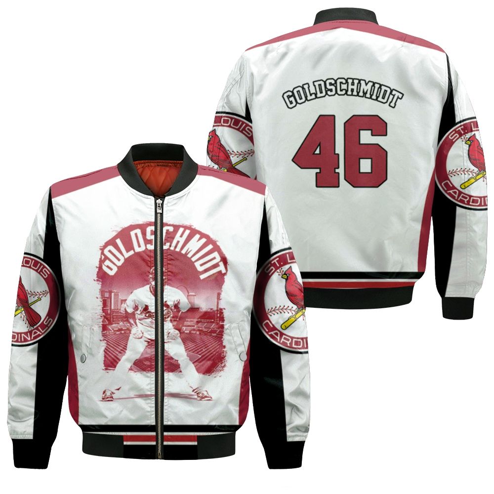 46 Goldschmidt St Louis Cardinals Bomber Jacket 46 Goldschmidt St Louis Cardinals Bomber Jacket