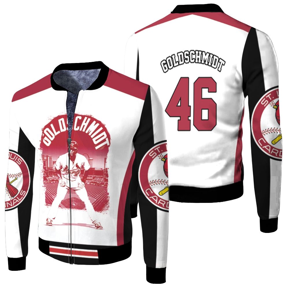 46 Goldschmidt St Louis Cardinals Fleece Bomber Jacket 46 Goldschmidt St Louis Cardinals Fleece Bomber Jacket