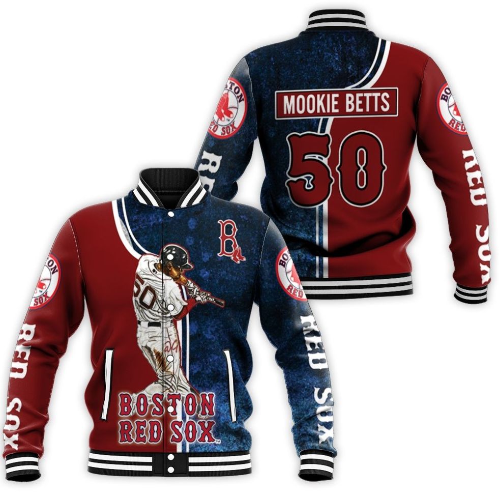 50 Mookie Betts Boston Red Sox Baseball Jacket 50 Mookie Betts Boston Red Sox Baseball Jacket