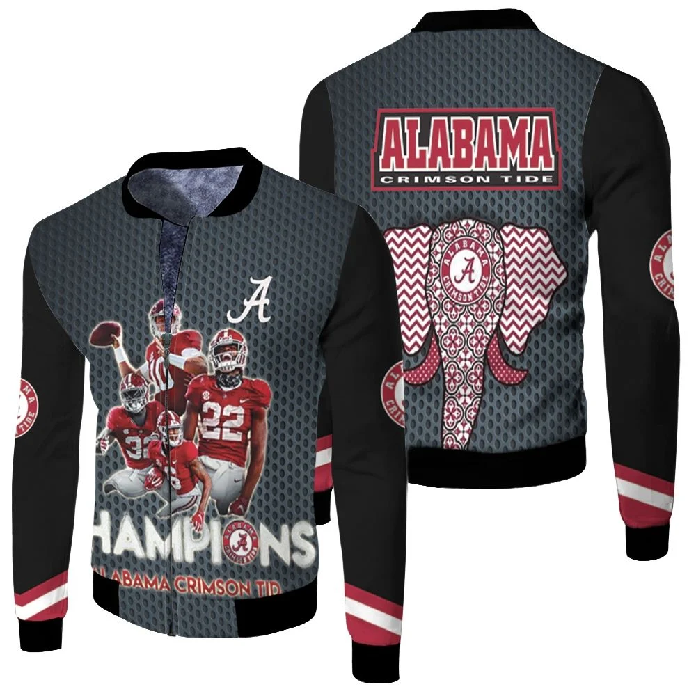 Alabama Crimson Tide Champions Fleece Bomber Jacket Alabama Crimson Tide Champions Fleece Bomber Jacket