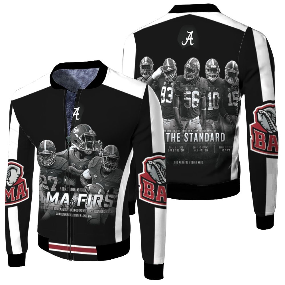 Alabama Crimson Tide Derrick Henry Blake Sims Fleece Bomber Jacket Alabama Crimson Tide Derrick Henry Blake Sims Fleece Bomber Jacket
