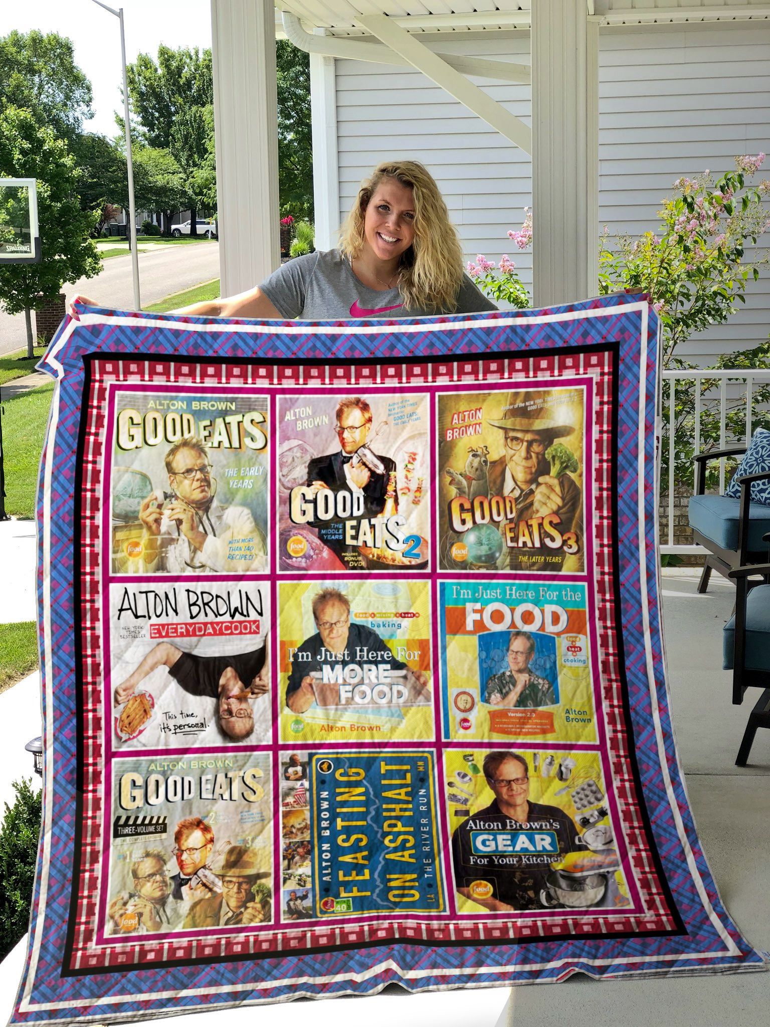 Alton Brown Books Quilt Blanket Alton Brown Books Quilt Blanket