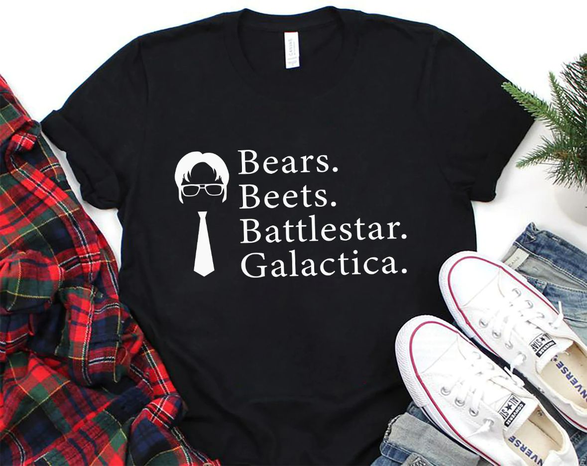 Bears Beets Battlestar Galactica T-Shirt Bears Beets Battlestar Galactica T-Shirt