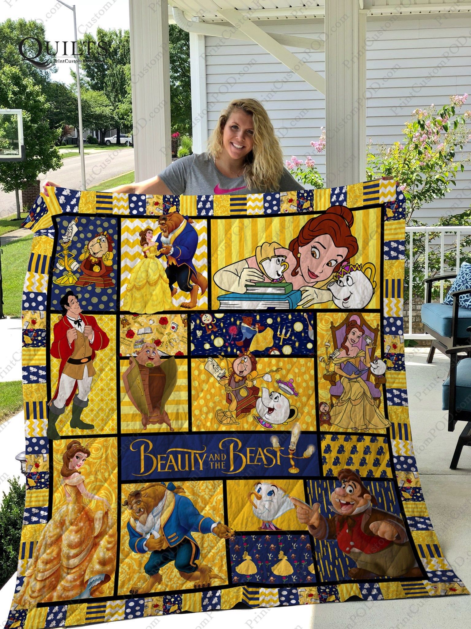 Beauty And The Beast 3d Quilt Blanket Beauty And The Beast 3d Quilt Blanket