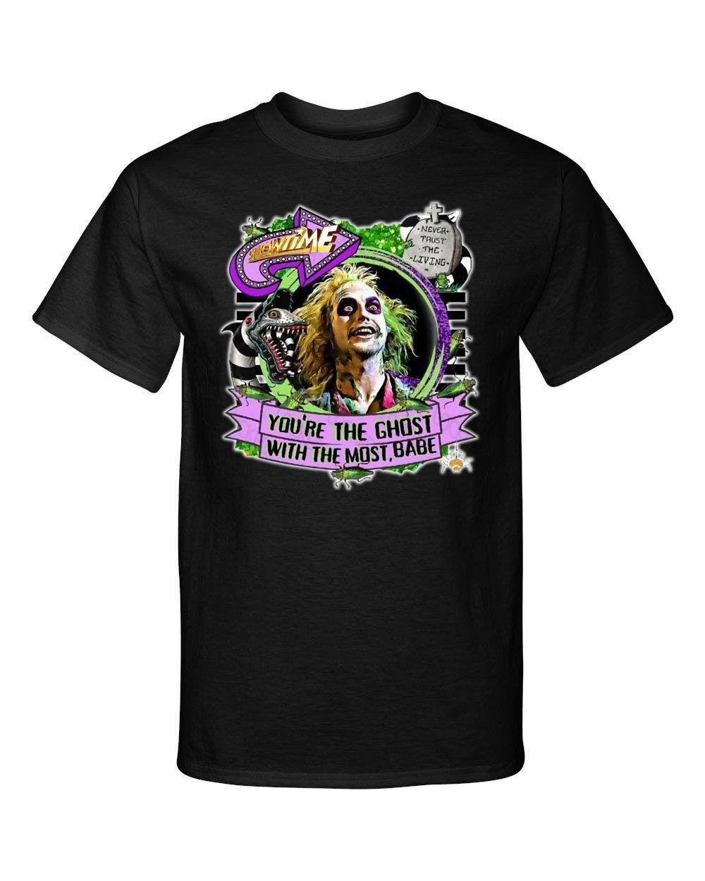 BeetleJuice You Are The Ghost With The Most Halloween Showtime Horror Graphic Tee T-Shirt BeetleJuice You Are The Ghost With The Most Halloween Showtime Horror Graphic Tee T-Shirt