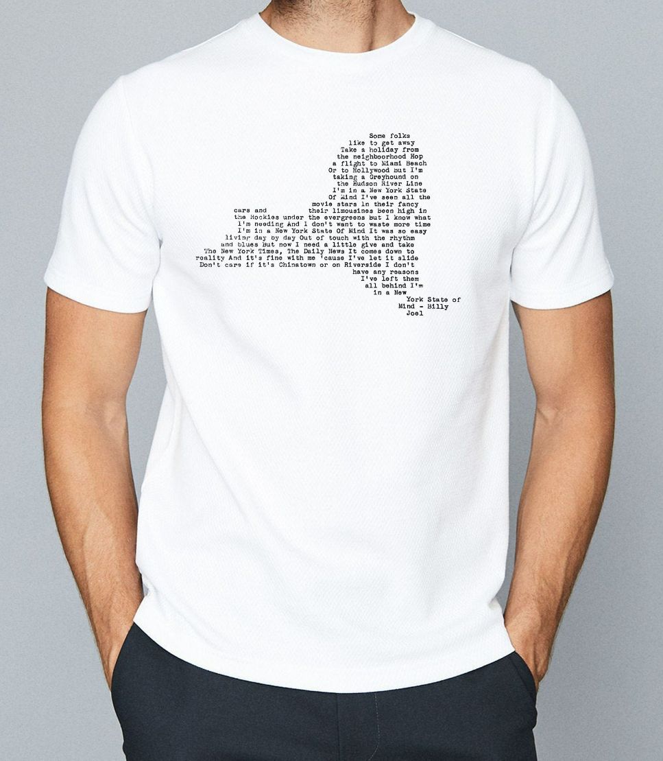Billy Joel New York State Of Mind Typewritten Shirt Billy Joel New York State Of Mind Typewritten Shirt