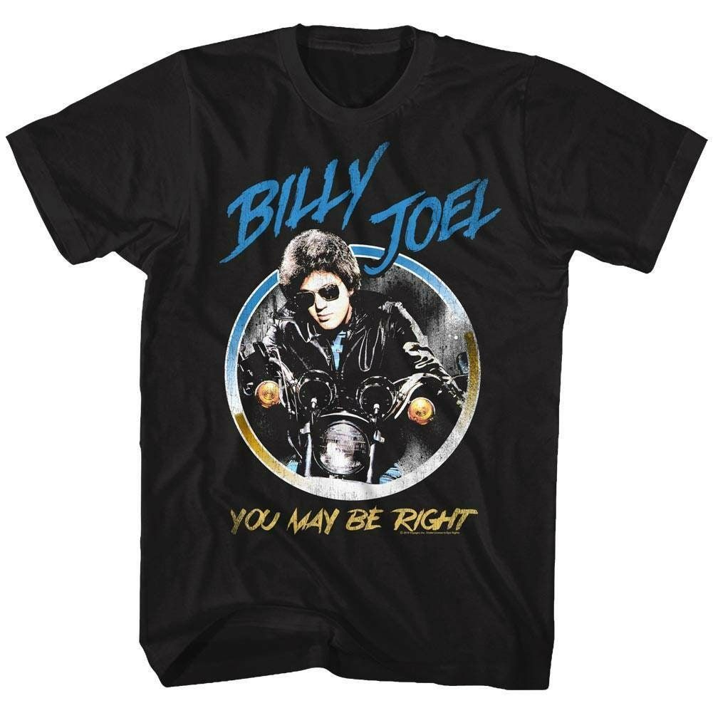 Billy Joel You May Be Right Blue Black Adult T-Shirt Billy Joel You May Be Right Blue Black Adult T-Shirt