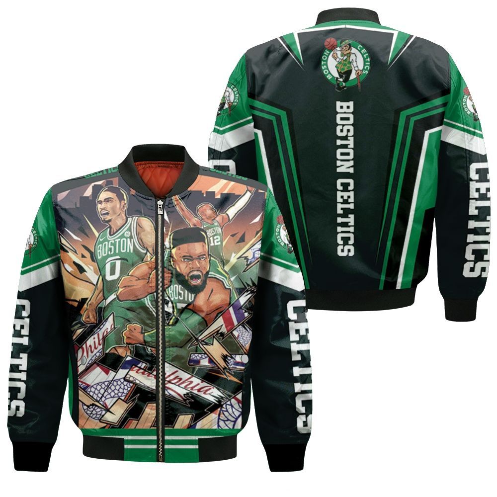 Boston Celtic Win Philadelphia 76ers Best Players Bomber Jacket Boston Celtic Win Philadelphia 76ers Best Players Bomber Jacket