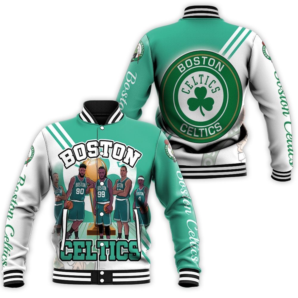 Boston Celtics World Champions Artwork Baseball Jacket Boston Celtics World Champions Artwork Baseball Jacket