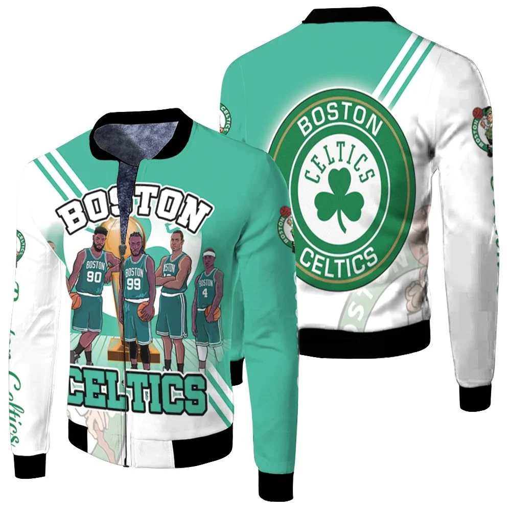 Boston Celtics World Champions Artwork Fleece Bomber Jacket Boston Celtics World Champions Artwork Fleece Bomber Jacket