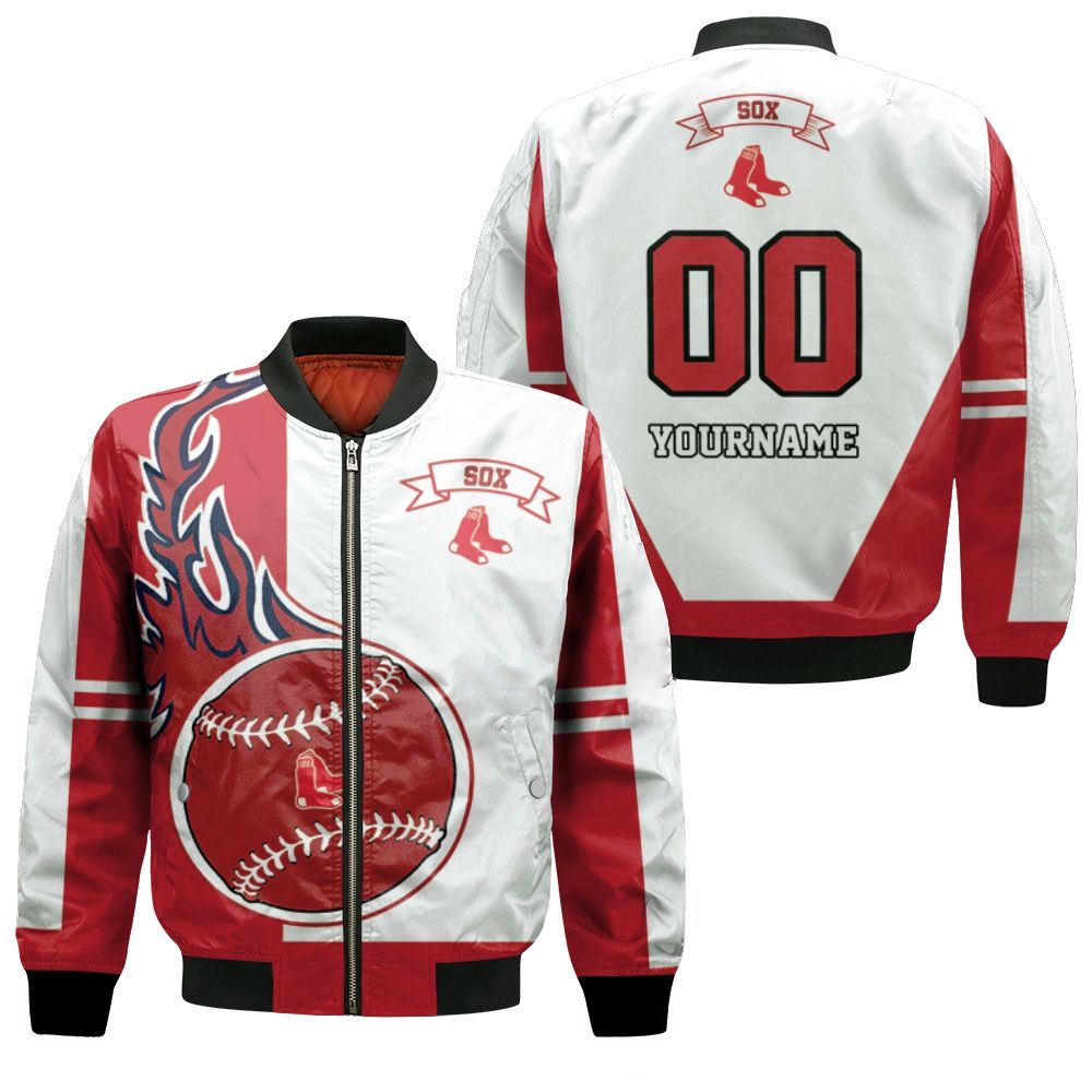 Boston Red Sox 3d Personalized Bomber Jacket Boston Red Sox 3d Personalized Bomber Jacket