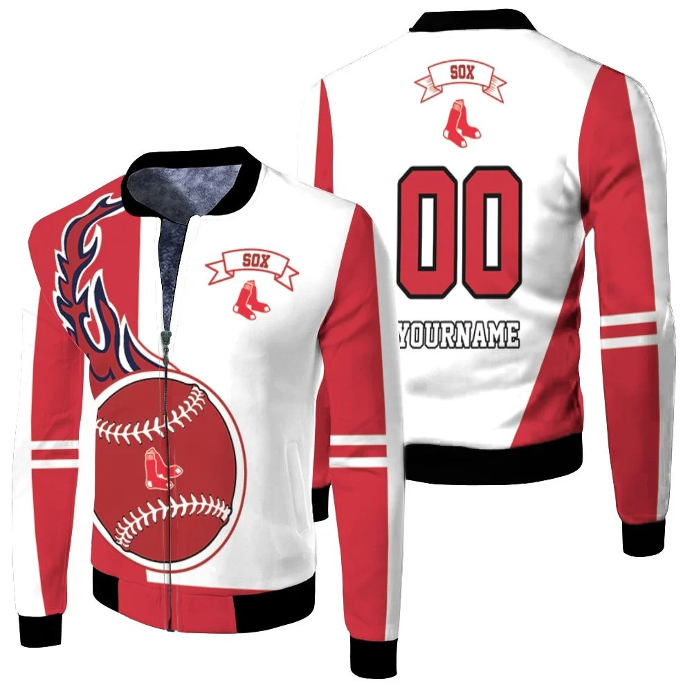 Boston Red Sox 3d Personalized Fleece Bomber Jacket Boston Red Sox 3d Personalized Fleece Bomber Jacket