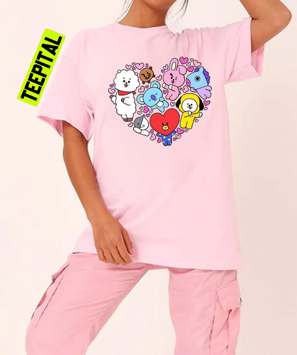 BTS 21 Bangtan Boys Baby Heart Set T-Shirt BTS 21 Bangtan Boys Baby Heart Set T-Shirt