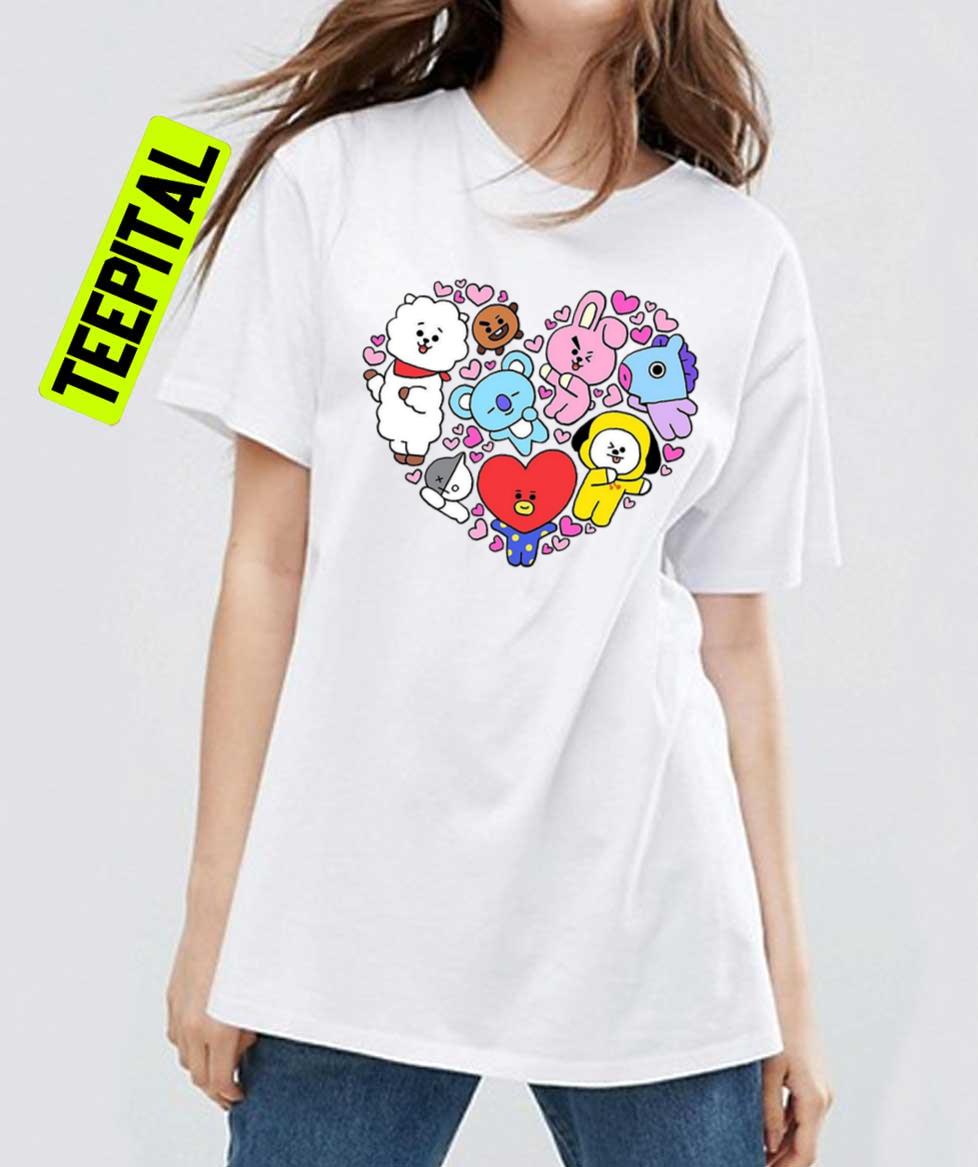 BTS 21 Bangtan Boys Baby Heart Set T-Shirt BTS 21 Bangtan Boys Baby Heart Set T-Shirt