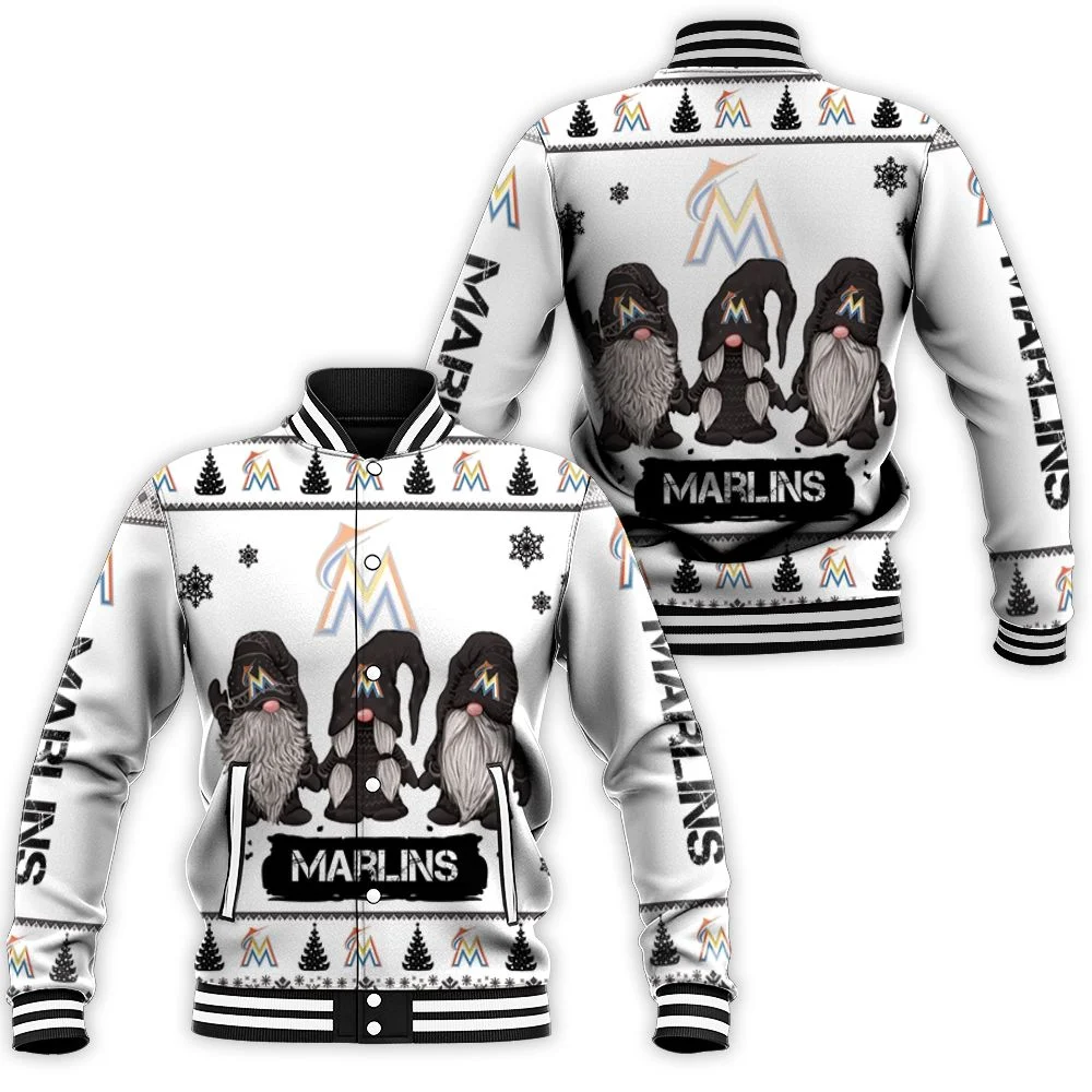 Christmas Gnomes Marlins Ugly Sweatshirt Christmas 3d Baseball Jacket Christmas Gnomes Marlins Ugly Sweatshirt Christmas 3d Baseball Jacket