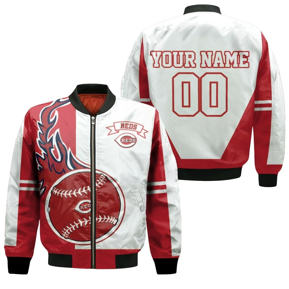 Cincinnati Reds 3d Personalized Bomber Jacket Cincinnati Reds 3d Personalized Bomber Jacket