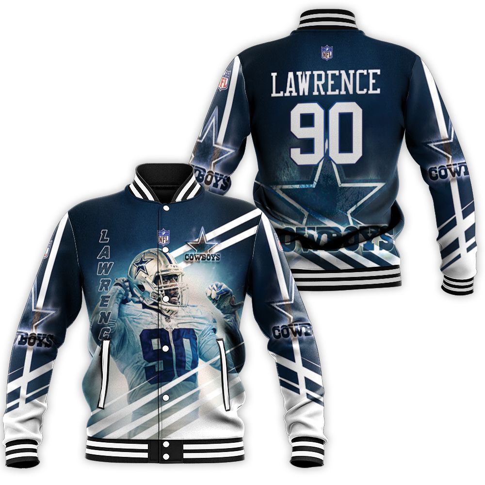 Demarcus Lawrence 90 Dallas Cowboys 3d Baseball Jacket Demarcus Lawrence 90 Dallas Cowboys 3d Baseball Jacket