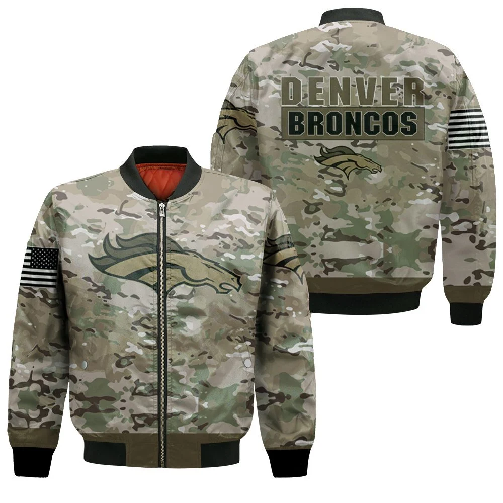Denver Broncos Camo Pattern 3d Jersey Bomber Jacket Denver Broncos Camo Pattern 3d Jersey Bomber Jacket