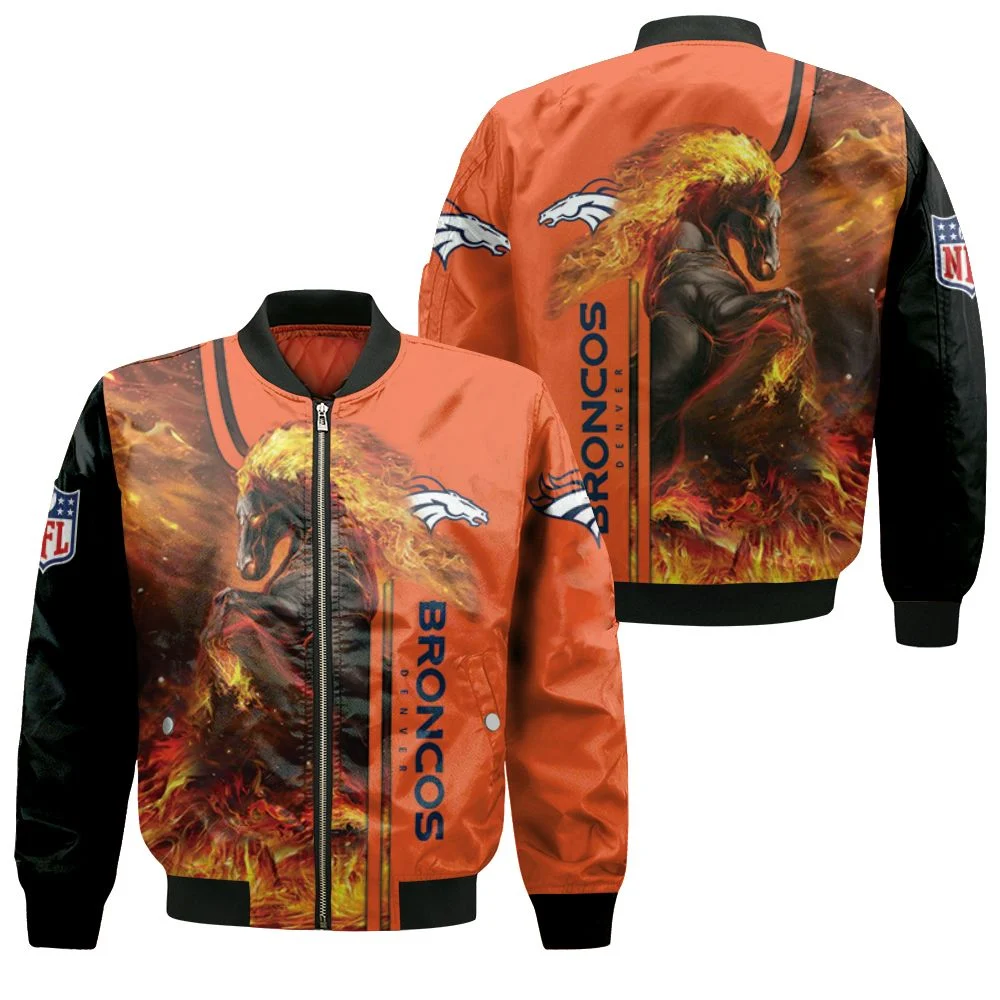 Denver Broncos Horse Nfl Fan For Fan 3d Jersey Bomber Jacket Denver Broncos Horse Nfl Fan For Fan 3d Jersey Bomber Jacket