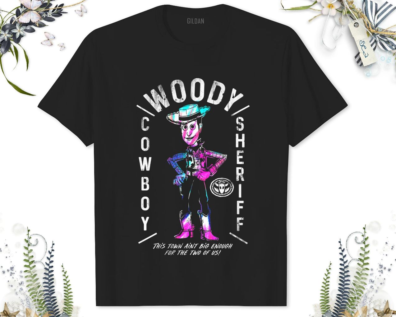 Disney Toy Story Woody Cowboy Sherriff Neon Paint T-Shirt Disney Toy Story Woody Cowboy Sherriff Neon Paint T-Shirt