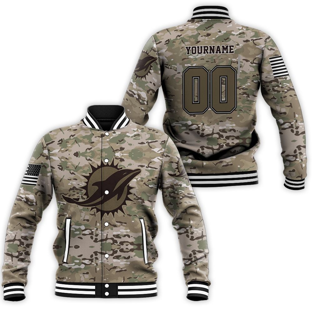 Dolphins Camoflage Pattern 3d Baseball Jacket Dolphins Camoflage Pattern 3d Baseball Jacket