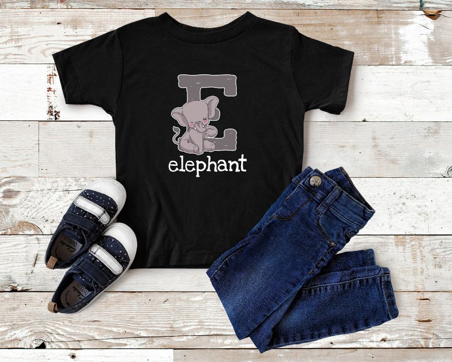Elephant Alphabet Letter Kids Hippie Animal Lover Toddler Gift Idea Shirt Elephant Alphabet Letter Kids Hippie Animal Lover Toddler Gift Idea Shirt