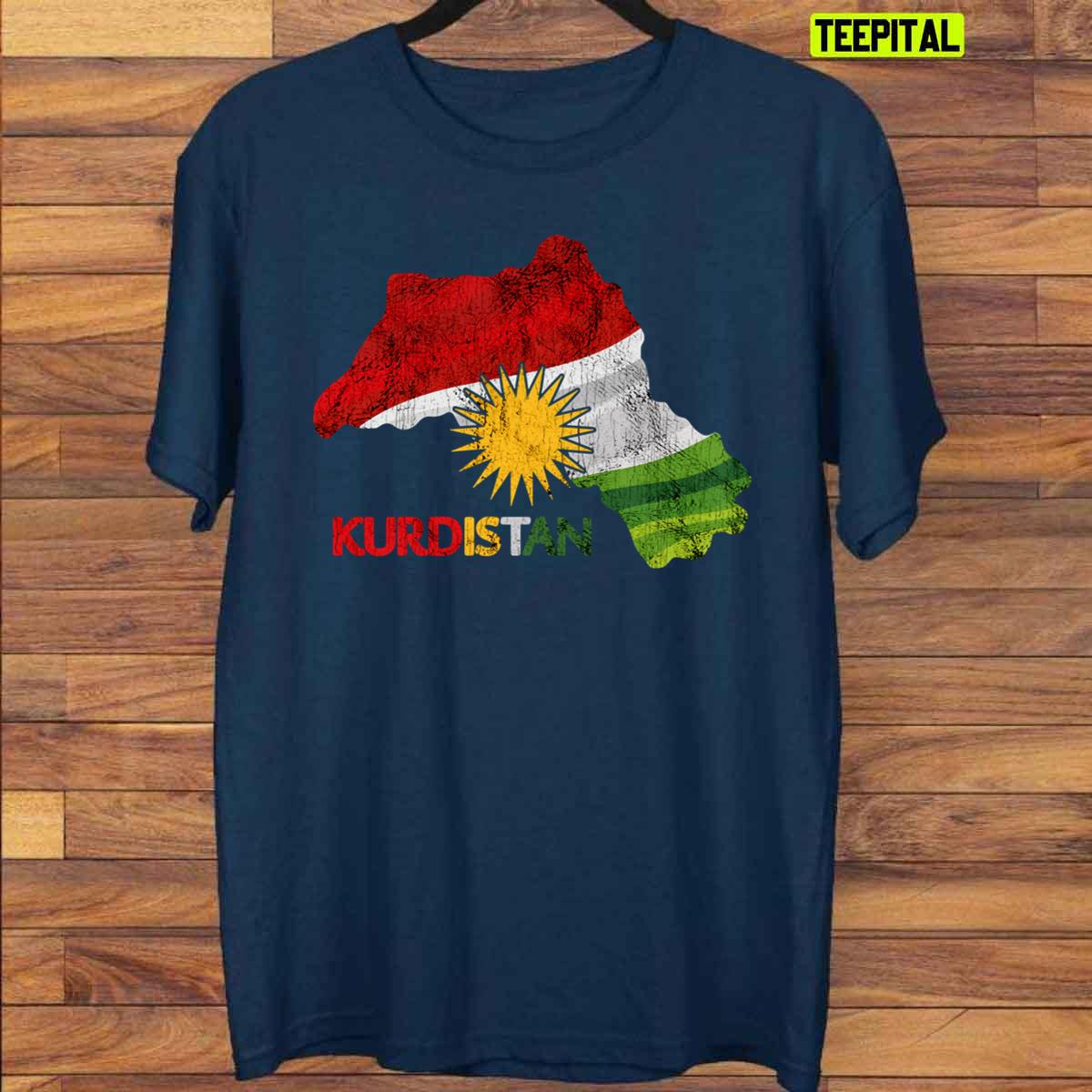 Flag Map Of Kurdistan Map Kurdistan T-Shirt Flag Map Of Kurdistan Map Kurdistan T-Shirt