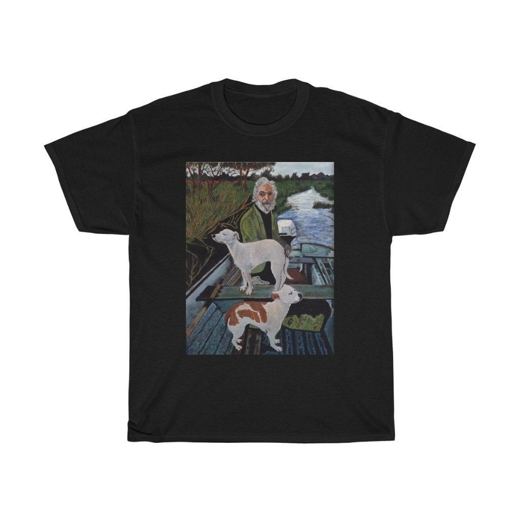 Goodfellas Painting Old Man with Dog White Navy Black T-Shirt Goodfellas Painting Old Man with Dog White Navy Black T-Shirt