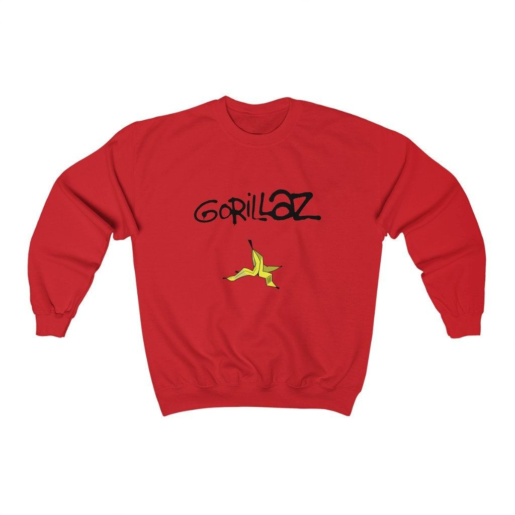 Gorillaz With Banana Unisex Heavy Blend Crewneck Sweatshirt Gorillaz With Banana Unisex Heavy Blend Crewneck Sweatshirt