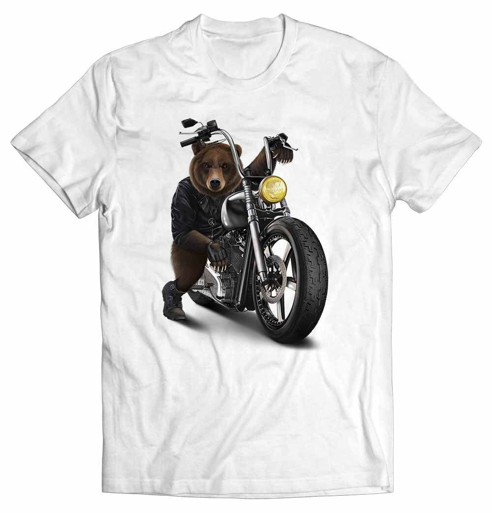 Grizzly Bear Riding Chopper Motorcycle - Short-Sleeve Unisex T-Shirt Grizzly Bear Riding Chopper Motorcycle - Short-Sleeve Unisex T-Shirt