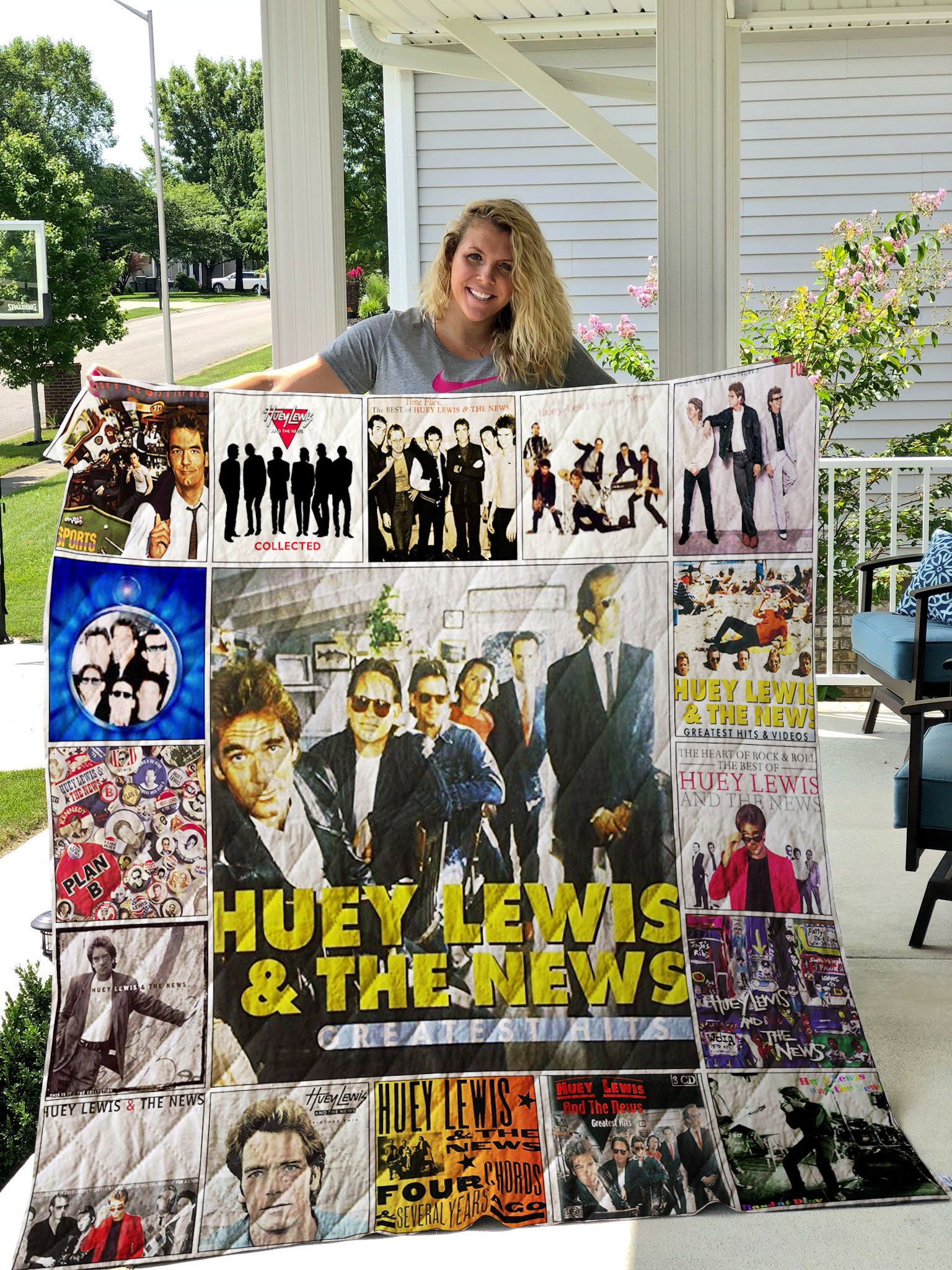 Huey Lewis & The News Quilt Blanket 01303 Huey Lewis & The News Quilt Blanket 01303
