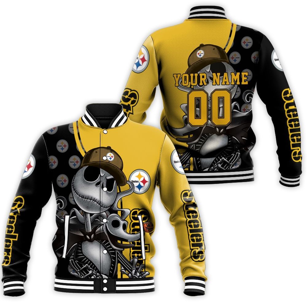 Jack Skellington Pittsburgh Steelers 3d Personalized Baseball Jacket Jack Skellington Pittsburgh Steelers 3d Personalized Baseball Jacket