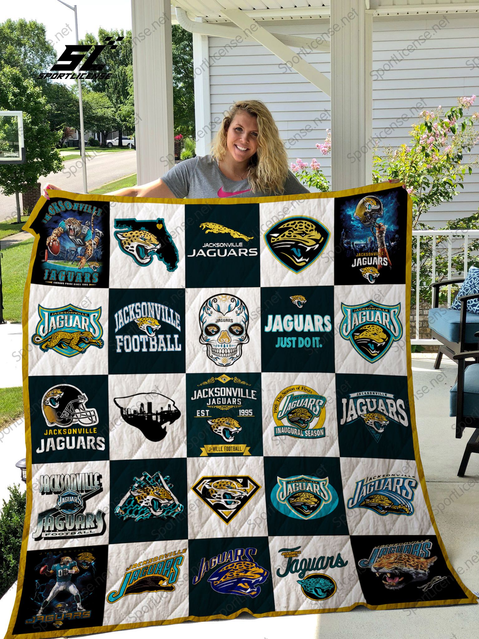 Jacksonville Jaguars Quilt Blanket 02 Jacksonville Jaguars Quilt Blanket 02
