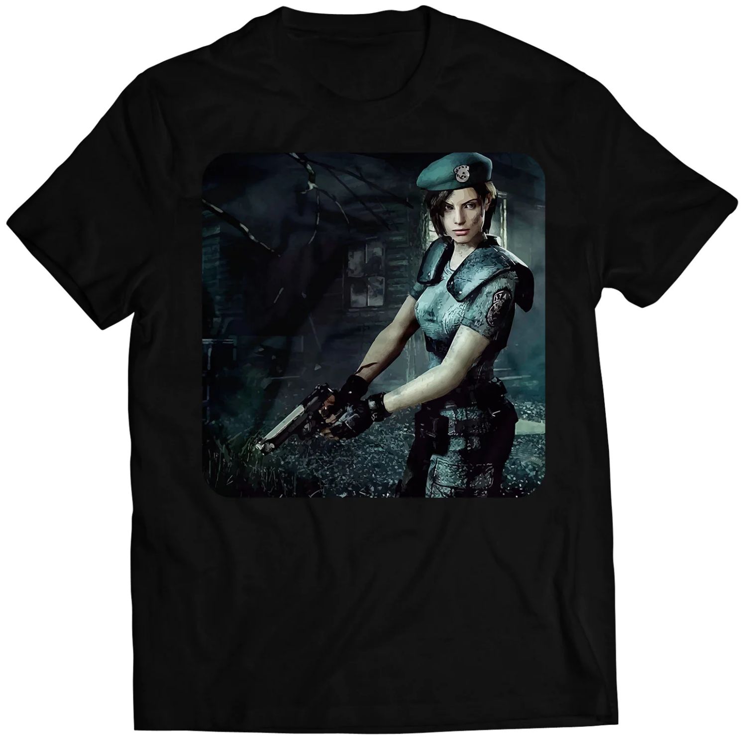Jill Valentine With Gun Resident Evil Remake Premium Unisex T-Shirt Jill Valentine With Gun Resident Evil Remake Premium Unisex T-Shirt