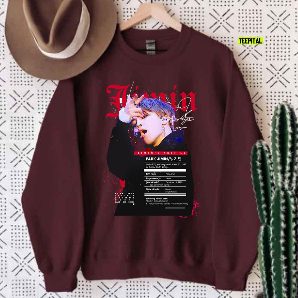 Jimin BTS BANGTAN Profile Fanart Unisex Sweatshirt Jimin BTS BANGTAN Profile Fanart Unisex Sweatshirt