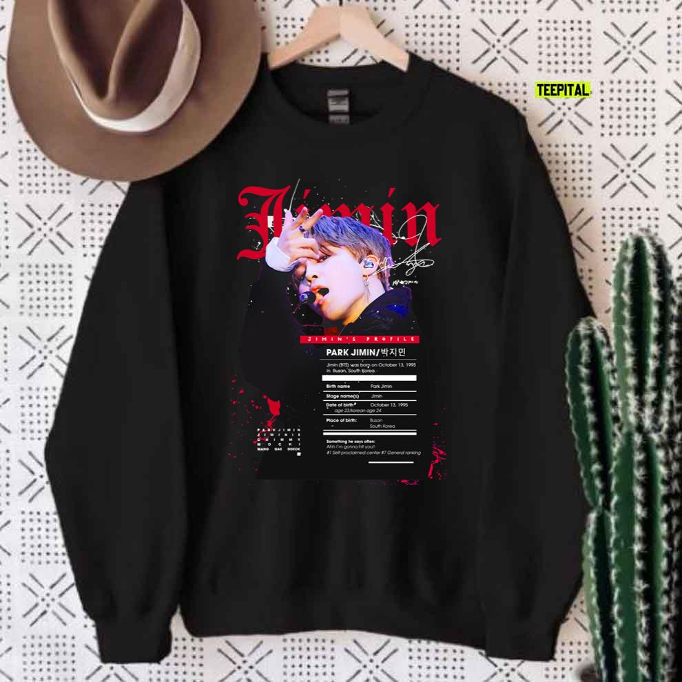 Jimin BTS BANGTAN Profile Fanart Unisex Sweatshirt Jimin BTS BANGTAN Profile Fanart Unisex Sweatshirt