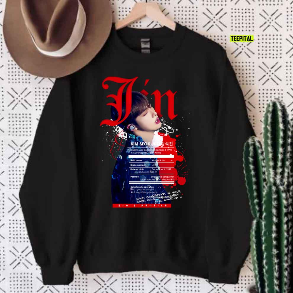 Jin BTS BANGTAN Profile Fanart Unisex Sweatshirt Jin BTS BANGTAN Profile Fanart Unisex Sweatshirt