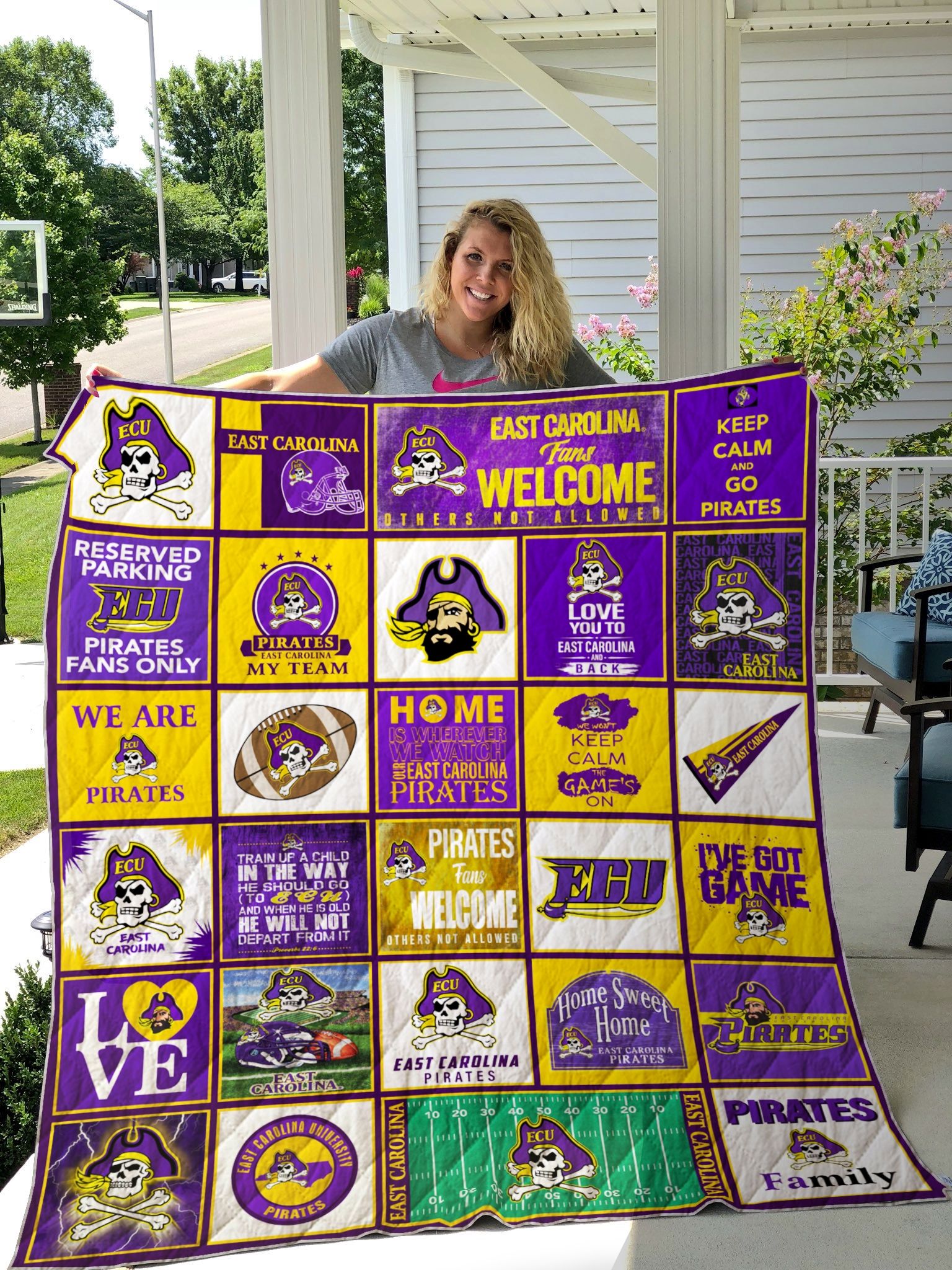 Ncaa East Carolina Pirates Quilt Blanket #1083 Ncaa East Carolina Pirates Quilt Blanket #1083