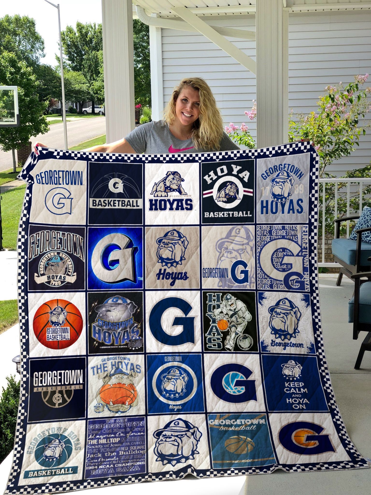 Ncaa Georgetown Hoyas Quilt Blanket #1220 Ncaa Georgetown Hoyas Quilt Blanket #1220
