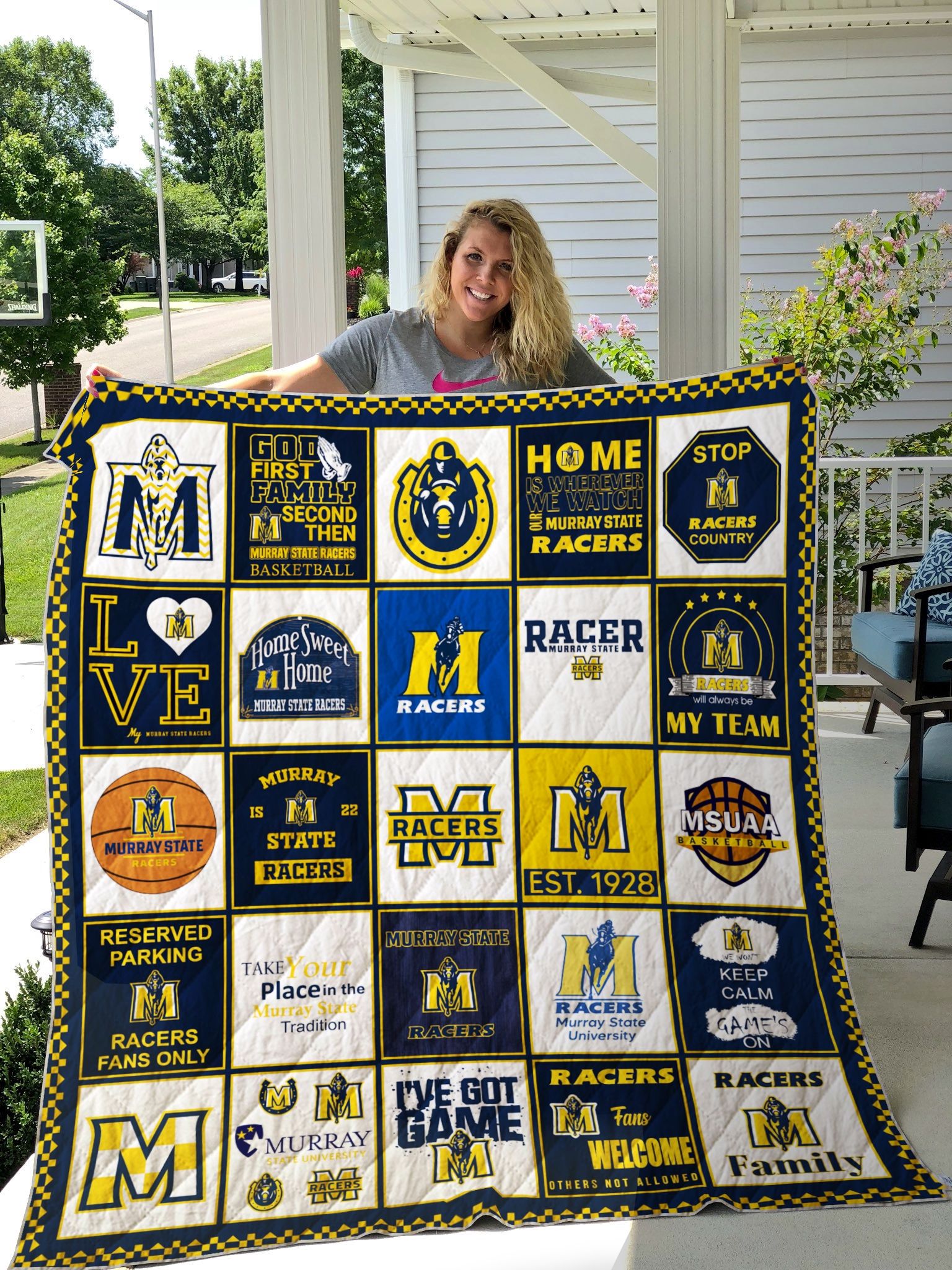 Ncaa Murray State Racers Quilt Blanket #1541 Ncaa Murray State Racers Quilt Blanket #1541
