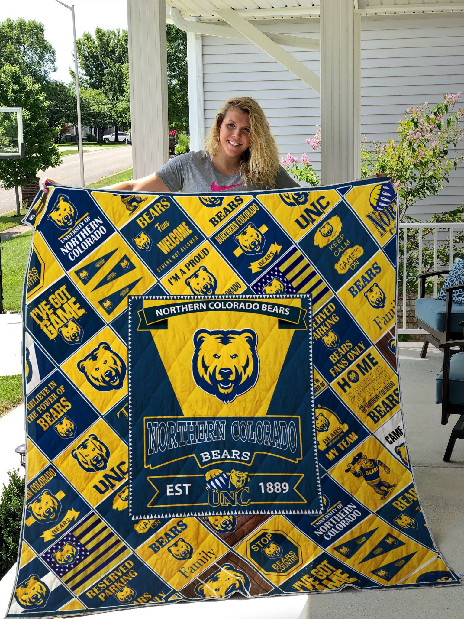 Ncaa Northern Colorado Bears Quilt Blanket #1515 Ncaa Northern Colorado Bears Quilt Blanket #1515