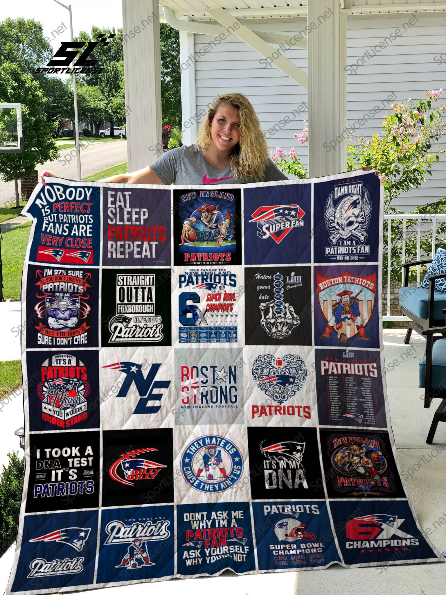 New England Patriots Quilt Blanket New England Patriots Quilt Blanket