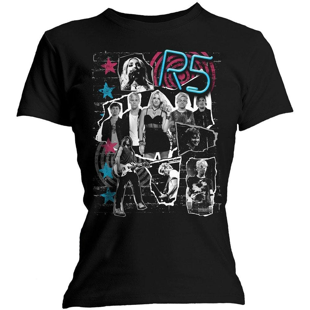 R5 Ladies Tee Grunge Collage Shirt R5 Ladies Tee Grunge Collage Shirt